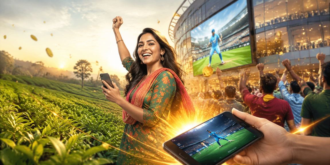 গাজীপুরে চা বাগানের পাশে ক্রিকেট বেটিং উপভোগ করছেন একজন তরুণ